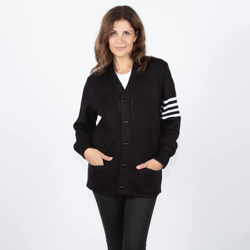 Image of Stewart & Strauss Cardigan Varsity Letter Sweater | American style button front letter sweater knit since 1977, heavyweight and ready for chenille letters and patches