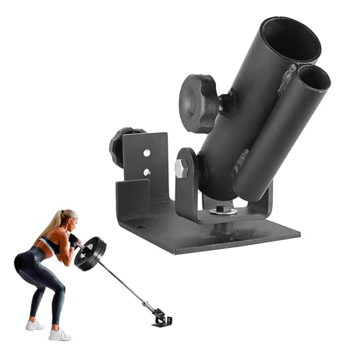 Fitvids 360 Barbell Landmine Attachment Multi-Grip T-Bar Row Handle Heavy Duty Steel Swivel Base Fits 2x2 to 3x3 Power Rack Compatible with 1 & 2 Bars