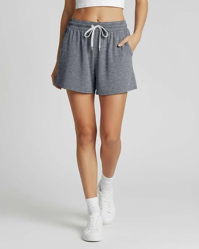 Image of Real Essentials 3 Pack: Womens Ultra-Soft Athletic Lounge Casual Sweat Shorts with Pockets (Available in Plus Size)