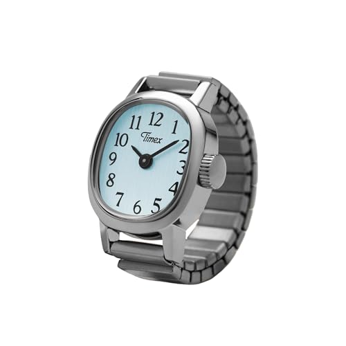 Image of TIMEX Cavatina Square 7mm Blue Dial Analog Women Ring Watch - TW2Y77200UJ