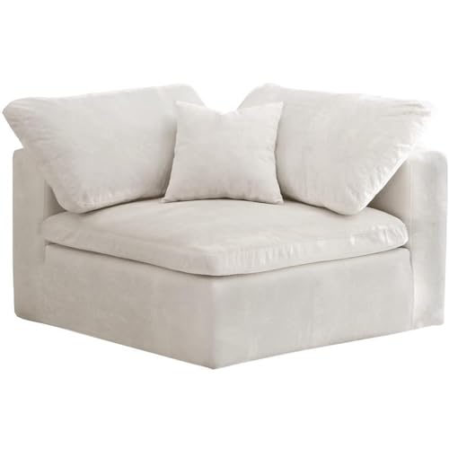 Sillón Modular Terciopelo Crema 101.6 x 101.6 x 81.28 cm