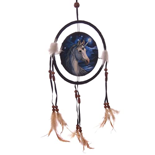 Puckator Acchiappasogni Unicorno-Lisa Parker 16 cm, Fabric/Feathers/Plastic, Black, One Size, Mixed, Diameter 16cm