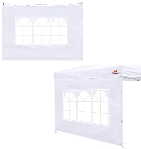 SCOCANOPY SideWall with Window for 12x12 Canopy Frame, 2 Pack SunWall Only,White