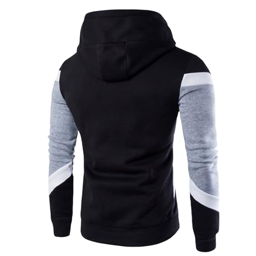 Hoodies for Men Color Block Sweatshirts Fleece Plus Size Hooded Big and Tall Patchwork Pullover Tops Fall Winter 20253