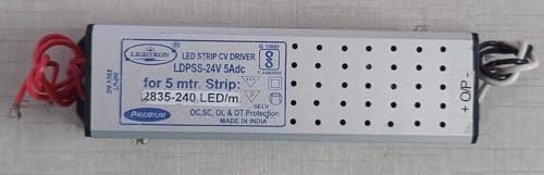 Image of 3 Quantity, 24V DC Constant Voltage LED Driver, Input: AC 230V, Output: DC 24V 5AMPS, Used SMPS, Power Supply Strip, LED Panels, CCTV, Protection OC, SC, IP65, Aluminium Frame (Pack of 3)
