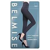 [Belmise] ベルミス 着圧レギンス 黒 夏用 レディース 強着圧 美脚 スリム 通気性 UVカット ファッション 着圧線なし Color+ (JP, アルファベット, L, 1, マリン ネイビー)