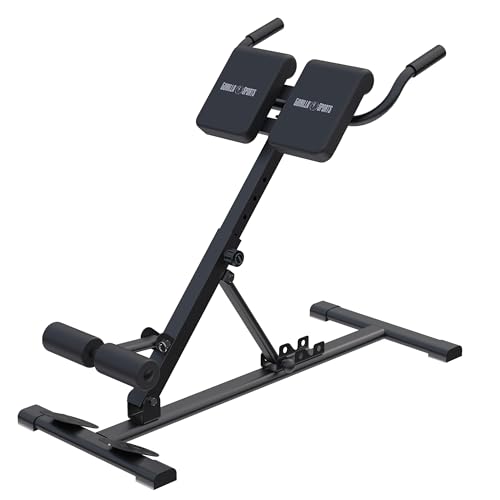 GORILLA SPORTS® Rückentrainer - Klappbar, Verstellbar, Stabil, bis 150kg, Stahl, Schwarz - Hyperextension Bank, Rückenstrecker Gerät, Fitnessgerät für Rücken, Bauch, Zuhause GORILLA SPORTS® Rückentrainer - Klappbar, Verstellbar, Stabil, bis 150kg, Stahl, Schwarz - Hyperextension Bank, Rückenstrecker Gerät, Fitnessgerät für Rücken, Bauch, Zuhause