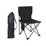 Pegciuho Camping Chair Lounge Chair Fishing Seat Outdoor Furniture for Park Patio Hiking Picnic, Black