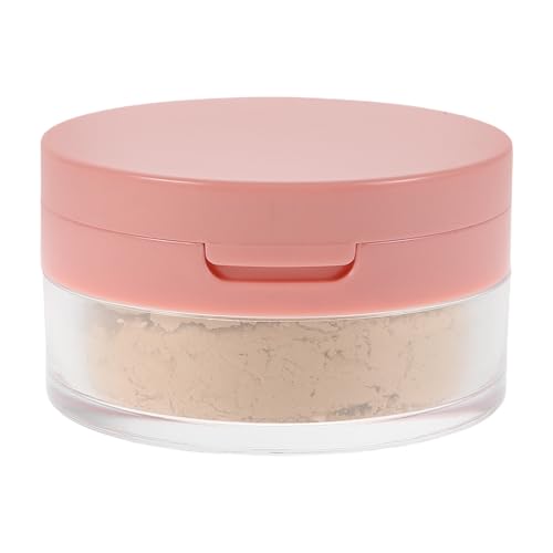 HEALEEP Polvo Fijador Suelto Control de Aceite Resistente al Sudor con Borla para Maquillaje, Mini Contenedor Portátil para Piel Clara, Polvo Traslúcido Ligero y Transpirable para Uso
