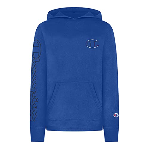 Champion Boys Long Sleeve Classic Hooded Tee Shirt Kids Clothes (Small, Bozetto Blue 3D)