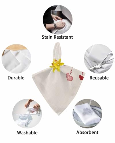 Servilletas de tela lavables, pack 4, 20x20 pulg miniatura 6