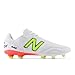 New Balance Men's 442 Pro FG V2 Soccer Shoe, White/Energy Red/Hi-Lite, 11 M