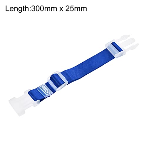 Image of uxcell Add a Bag Luggage Strap, Adjustable Suitcase Connect Belt with Buckle, Nylon Travel Packing Accessory 300x25mm, Dark Blue