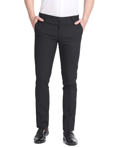 Image of Arrow Men's Structured Tailored Fit Polyester Formal Trouser Beige
