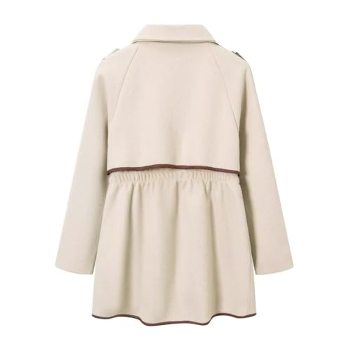 Betusline Girls Wool Dress Coat Kids Fall Winter Warm Lapel Button Jacket Overcoat, 3-12 Years3