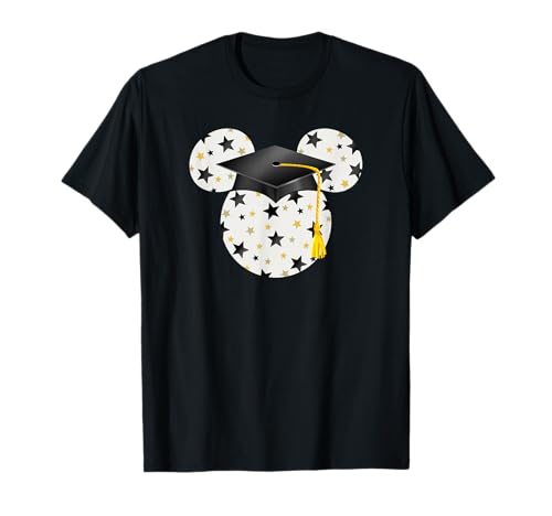 T-shirt Mickey diplômé motif chapeau étoiles imprimé graphique haute densité durable