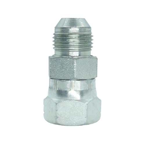 Image of 1 Piece Hydraulic Fitting 1 /2 inch Male JIC (3 /4 inch-16) Swivel X 1 /2 inch Female JIC (3 /4 inch-16) Swivel Adapter Carbon Steel