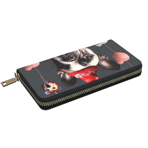 French Bulldog Printed Long Wallet for Women Men Cute Coin Purse with Card Holder2