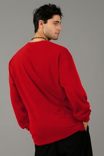 Image of Oversized Cotton Plain Full Sleeve Round Neck T Shirt for Men