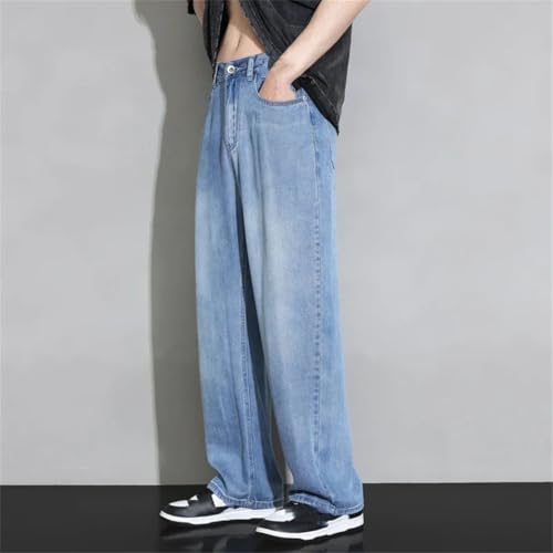 Men’S Lightweight Baggy Jeans Soft Denim Trousers Casual Straight Fit Pants for Spring and Summer3