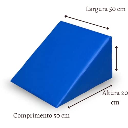 Posicionamento Ergonômico para Apoio Lombar em Fisioterapia: Encosto Cunha 50x50x20 (AZUL)