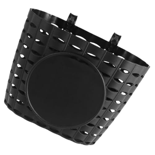 GRIRIW 1Set Bike Basket Detachable Storage Container for Bicycles Easy Strap Installation Durable Plastic Design Black for Outdoor Cycling and Storage of Items