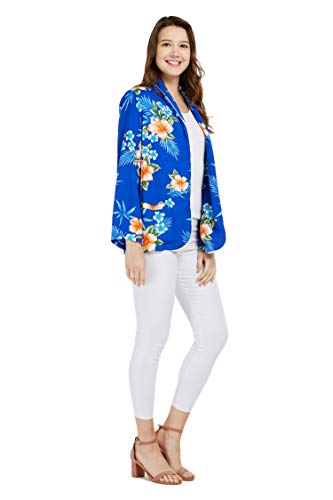 Image of Matchable Family Hawaiian Luau Men Women Girl Boy Clothes in Hibiscus Blue