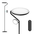 HUMIIEYE Floor Lamp, 36W LED Standing Lamp with 2 Rotating Lamp Heads, Button & Remote Control, Corner Floor Light with 4 Brightness, Stepless Color Temp, Tall Lamps for Living Room, Bedroom, Office