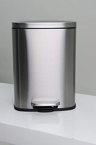 Caneca de basura rectangular Eviva 1.3 galones acero