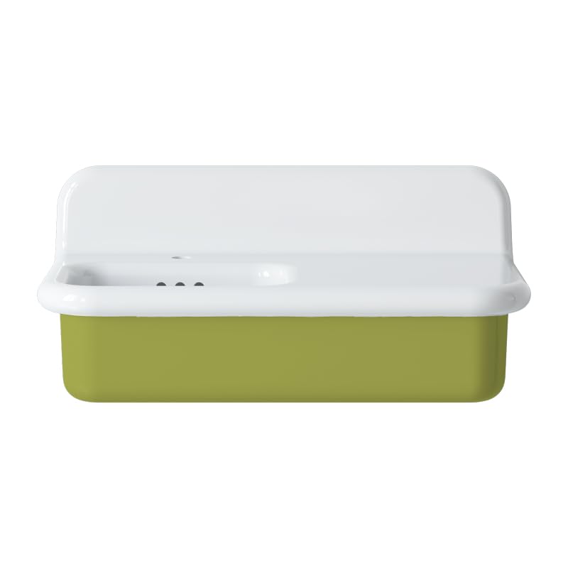 Lavabo retro asimétrico de cerámica 80 cm - True Colors Lite - Verde Ácido