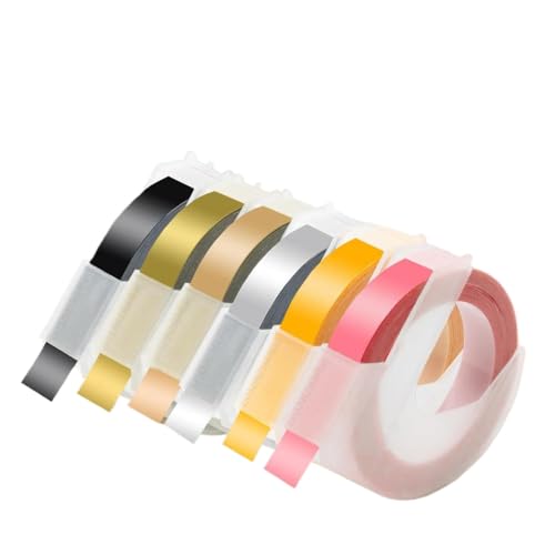 IFNSBUAYW 3 6PK Tape 3D Compatible Adhesive 9MM 3D BIENCES DE ROSSAGE Compatible avec 12965 1610 E 101 B90 Étiquette Imprimante Universal Fit Tiers Remplacement(6PK Mixed Color 02)