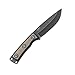 CRKT Ruger Powder-Keg Fixed Blade Knife with Sheath Hunting and Outdoor Knife, Black Drop Point Blade, Textured Rubber Handle Scales, Leather Sheath R1401K