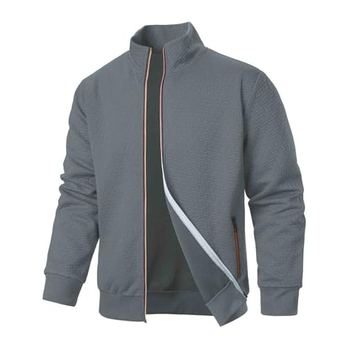 Men's Winter Jacket Lined Sherpa Jackets Warm Trucker Coat Zip Pocket Stand Collar Zipper Solid Workwear Outwear - Main Image