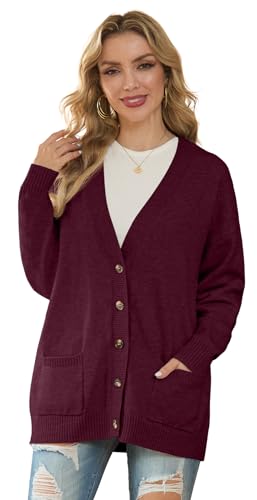 Image of GRECERELLE Women's 2025 Fall Cardigan Sweaters Oversized Open Front Button Knit Outwear Coats with Pockets