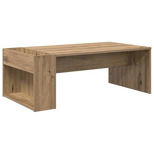 Table basse chêne Artisan moderne 95 cm avec niche de rangement - 8