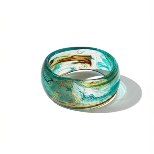 Image of 1Pc Resin Wide Round Bangle Bracelets Minimalist Jewelry for Women Geometric Bohemian Colorful Wrap Bracelet Elegant Round Acrylic Holiady Chunky Thick Bracelet