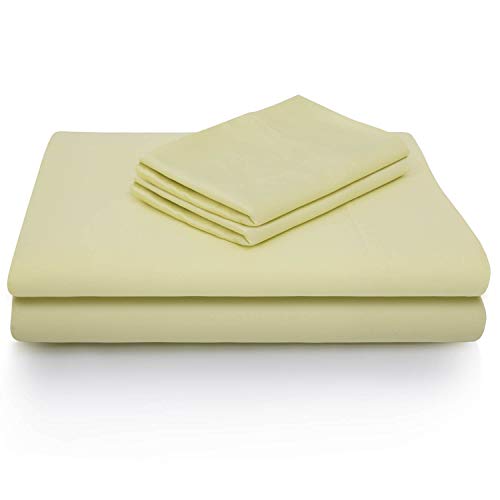 MALOUF 100% Rayon from Bamboo Sheet Set, Split Head Cal King, Citron