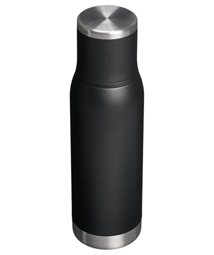 Image of Stanley Adventure-To-Go Vacuum Bottle 25 oz | Wide Mouth with Leakproof Cup Lid | Keep Drinks Hot or Cold | Packable for Travel | Insulated Stainless Steel Thermal Bottle | BPA-Free | Black 2.0