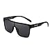 GLINDAR Gafas de Sol con Protección Polarizada Para Hombre Gafas Deportivas con Parte Superior Plana y Cuadrada Marco Negro / Lente Gris