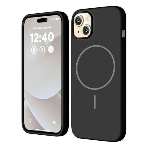 Image of Kratos Active Grip Silicone Case Cover Compatible with iPhone 15 Plus - Enhanced Protection, Wireless Magnetic Charging Case with Raised Edge Camera & Screen Protection, Shock-Resistant Design Black