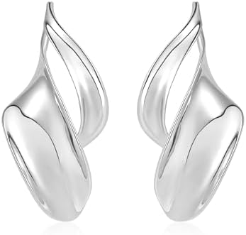<h3>Sculptural Silver Drop Earrings</h3>
