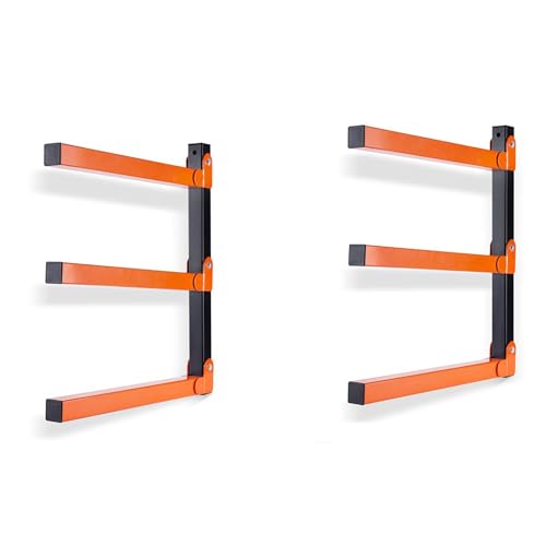 BeBecome Lumber Storage Rack Wall Mounted 2 pcs Heavy Duty Utility Rack for Garage & Warehouse Metal Wood Organizer for Lumber Pipes Long Items Space Saving Wall Storage System
