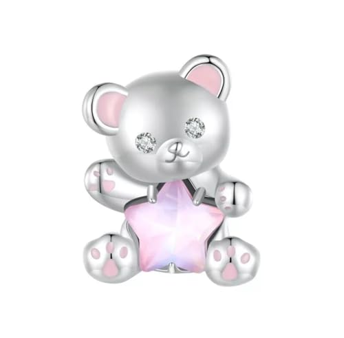 Charm de oso de plata 925 para personalizar tu pulsera de diario con estilo tierno