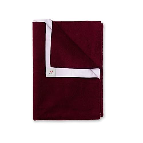 Image of Mylo Baby Waterproof Mattress Protector for Baby (0-3 Years), Extra Absorbent, Soft and Reusable Quick Dry Sheets (Medium, 100cm x 70cm, Maroon)
