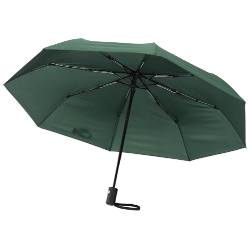 SWISSONA Regenschirm sturmfest klein - Ultraleicht und kompakt - Automatik auf und zu Schirm - Taschenschirm mit Hülle - Kleiner Regenschirm - Grün