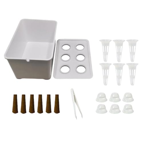 Homeponnew Kit di coltivazione autoirrigante per giardinaggio di erbe aromatiche, scatola per piantare colture d'acqua con tazze di germogli, design salvaspazio per appartamenti e cucine (bianco 1 set