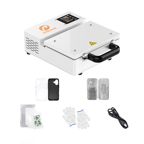 DUDUSUB Phone Case Heat Press Machine for iPhone 3D Sublimation Vacuum Heat Press Machine for Sublimation Blanks Phone Cases Airpods Headphone DIY Customize Phone Case Printer Machine (White)