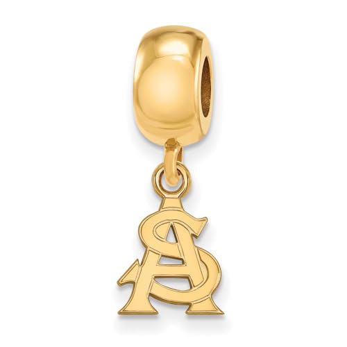 LogoArt 14k Yellow Gold Plated Sterling Silver Arizona State University XS Dangle Charm