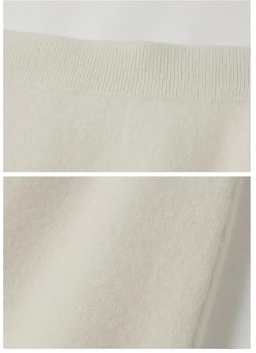 Women Elastic Waist Wool Knit Skirt Solid Color High Waist Skirt Female Office A-Line Skirts3