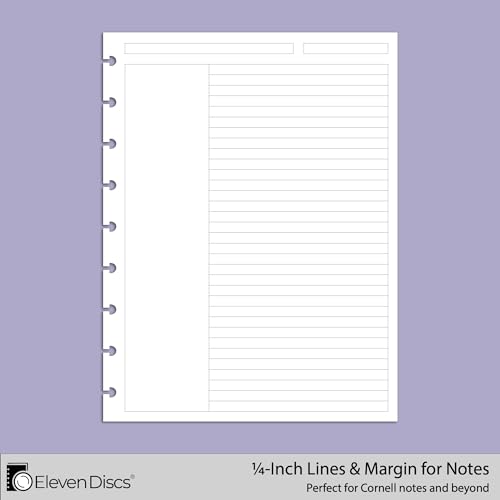 Papier à spirale ligné format classique avec marge pour bloc-notes et planificateur à 9 disques - 3
